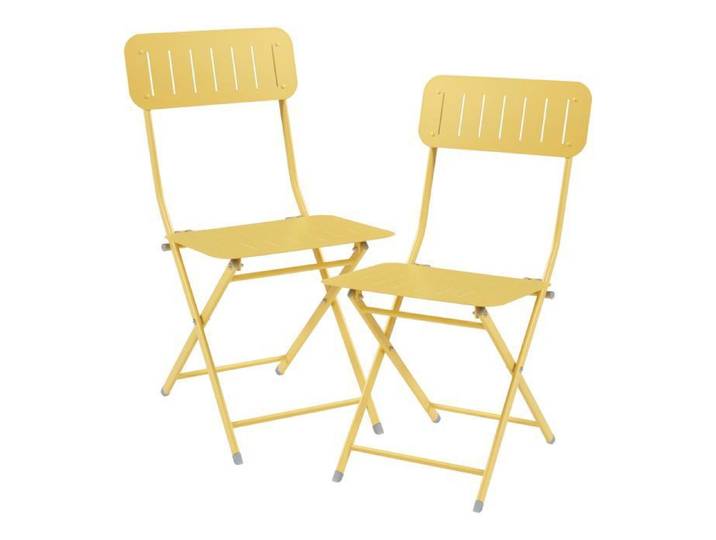 Lot de 2 chaises pliantes Sande acier jaune