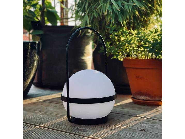 Dyberg Larsen Summer Solar-Tischlampe, USB Summer, dimmbar, schwarz, Kunststoff, Modern