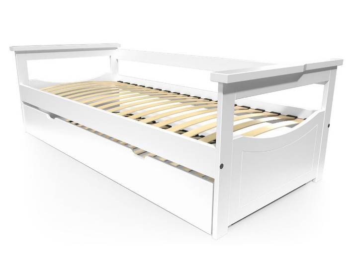 Lit Gigogne 90x190 Topaze Pin massif 90x190 Blanc