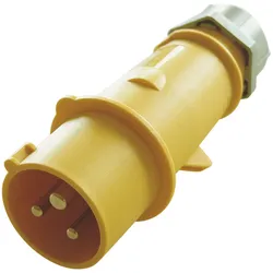 Mennekes CEE, 3-pol , Kunststoff-, Schraubkontakt-Kabelstecker, vernickelte(r) Kontakt(e), gerade, max. 2,5 mm2, gelb