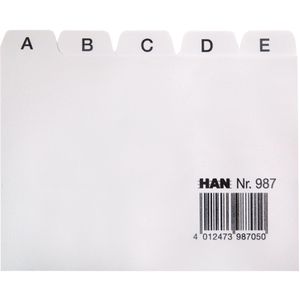 Han Karteikartenregister 987, A7 quer, A-Z, aus PP, grau, 25-teilig