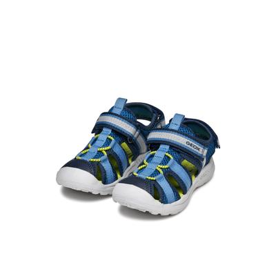 Sandale GEOX "J VANIETT BOY", Jungen, Gr. 24, Textil, blau (navy, hellblau), Schuhe Sandale, Trekking Schuh, Klettschuh für Outdooraktivitäten