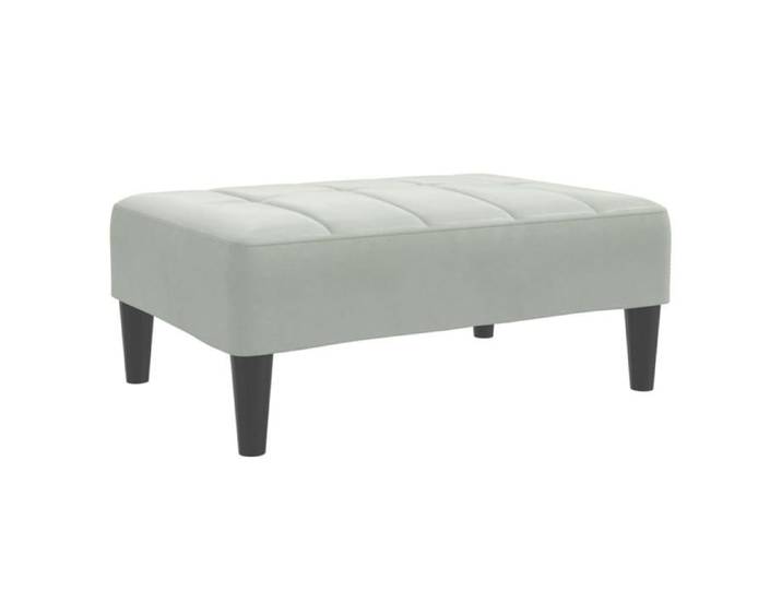 Repose-pieds en velours - - Gris clair - 77x55x31 cm - Doux et confortable - Cadre robuste - Design flexible