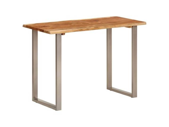 KDACVBMG Esstisch 110 x 50 x 76 cm, Akazienholz, massiv Füße aus Eisen, Industrie-Look, einfache Reinigung, einfache Montage, Mehrfachnutzung, einzigartige Maserung
