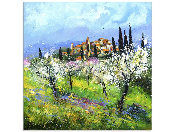 Wandbild ARTLAND Spring in Provence , farbe bild(er): grün, B:50cm H:50cm, Bilder, Wandbild, als Alubild, Leinwandbild, Poster, Wandaufkleber in verschied. Grössen