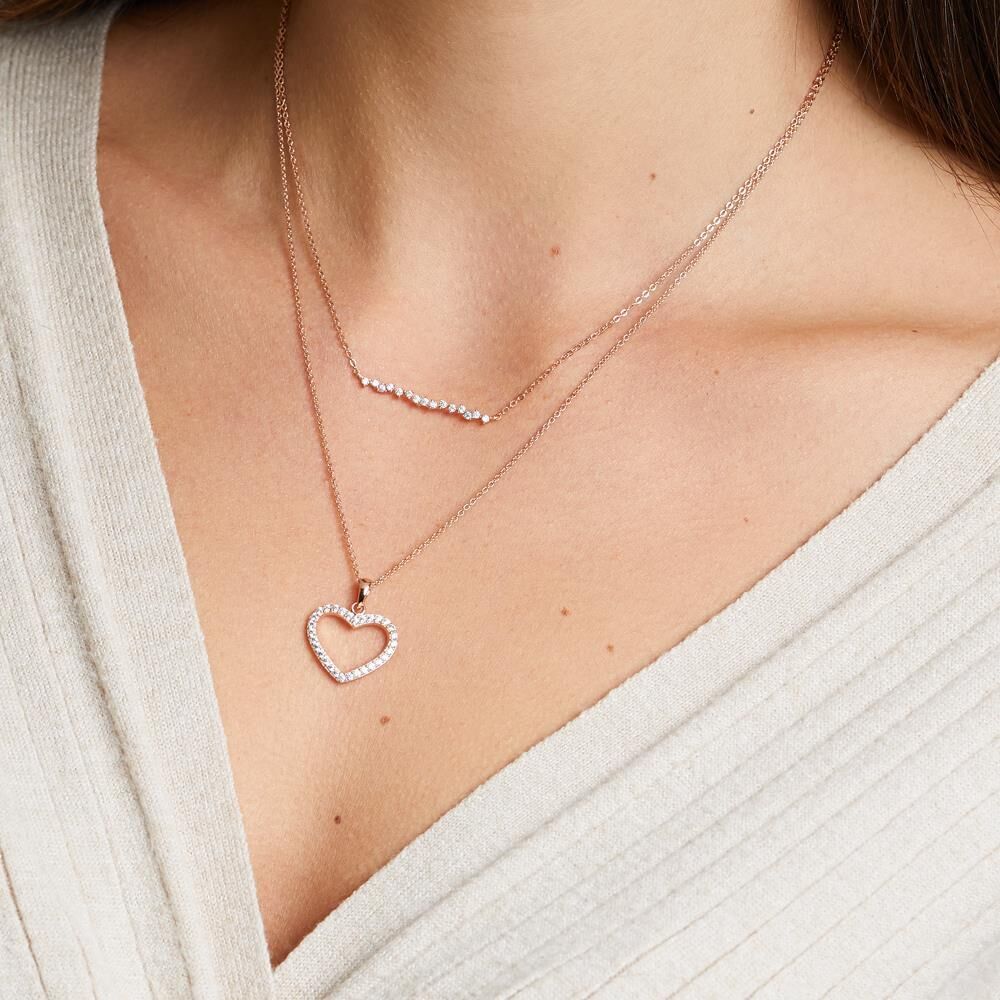 Unique Kette im Herzdesign Sterlingsilber rosé rosé