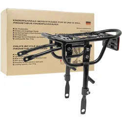 PROMETHEUS BICYCLES Gepäckträger Vario für Kinderfahrrad Universell 12+14 Zoll, schwarz