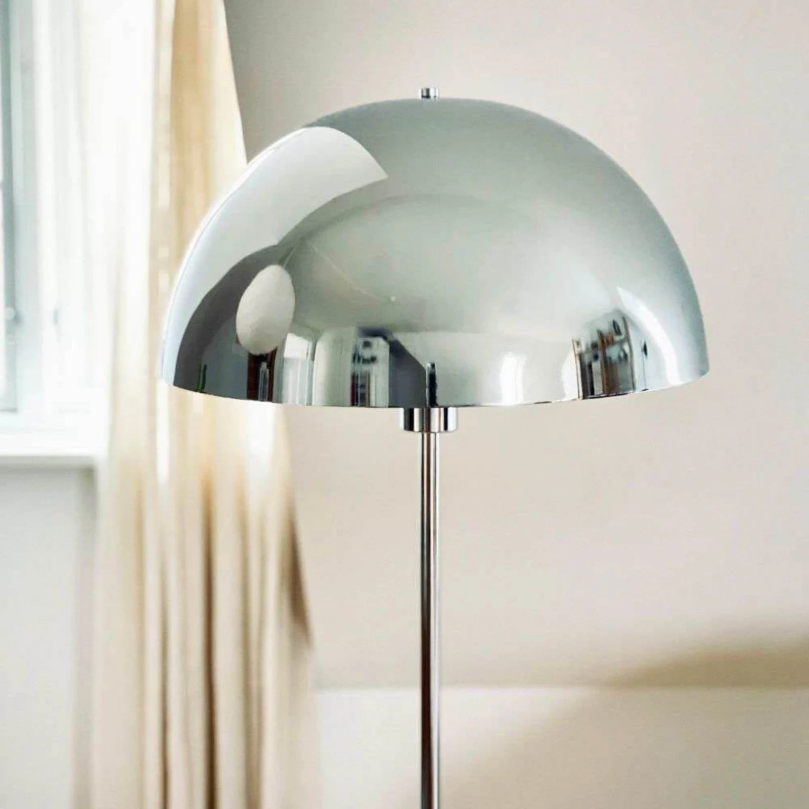 Dyberg Larsen Stockholm vloerlamp chroom/marmer met lampenkap