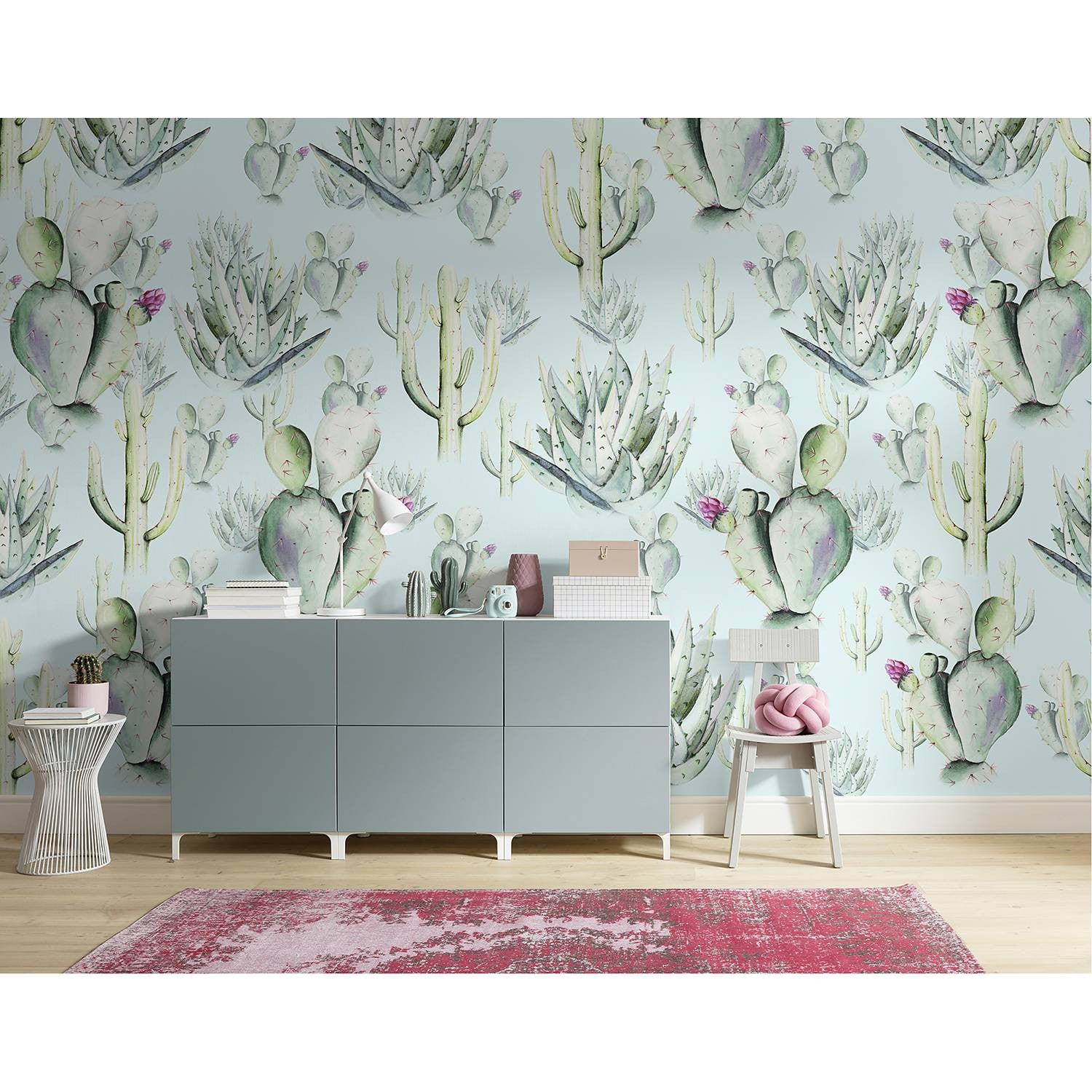 home24 Fotobehang Cactus Blue Mural