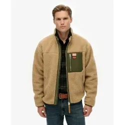 Superdry für Herren. M2014141A Vintage Retro Full Fleecejacke, braun (M), Lässig, Polyester