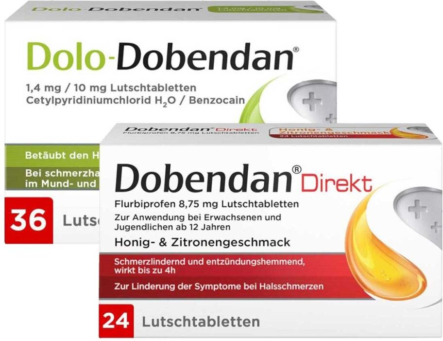 Dolo-Dobendan & Dobendan Direkt Set gegen starke Halsschmerzen