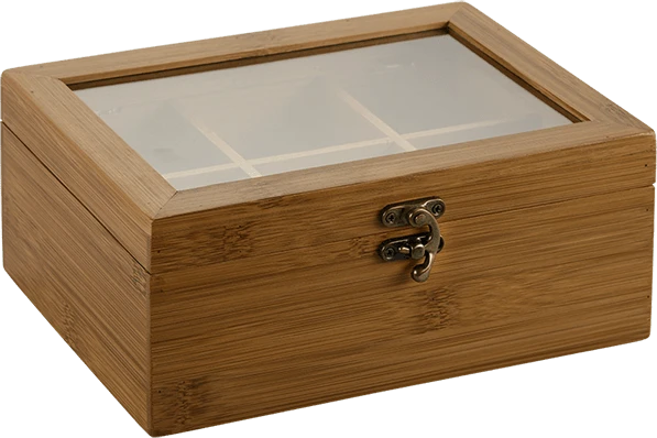 KESPER Teedose mit Deckel aus dunklem Bambus 22 × 16 × 9 cm