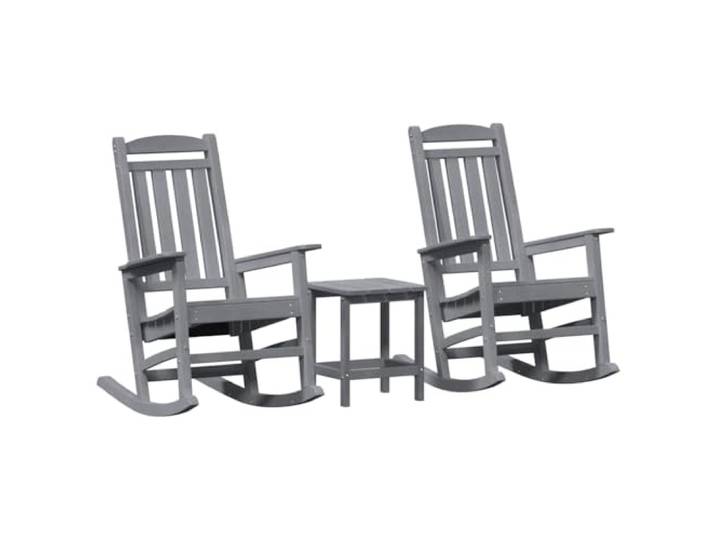 KTHLBRH Schaukelstuhl 3-teilig hellgrau Polyethylen Robustes Polyethylen, für den Außenbereich, Garten und Terrasse, ergonomische Armlehnen, modernes Design