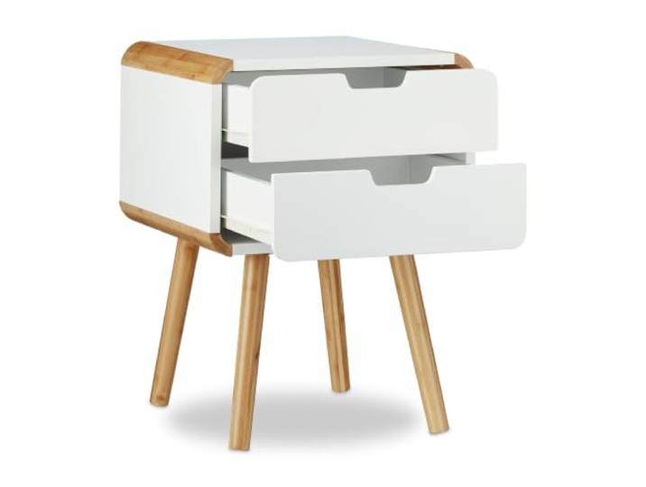 Helloshop26 Nachttisch, 2 Schubladen, Konsolentisch, MDF, Weiß, 13_0002693