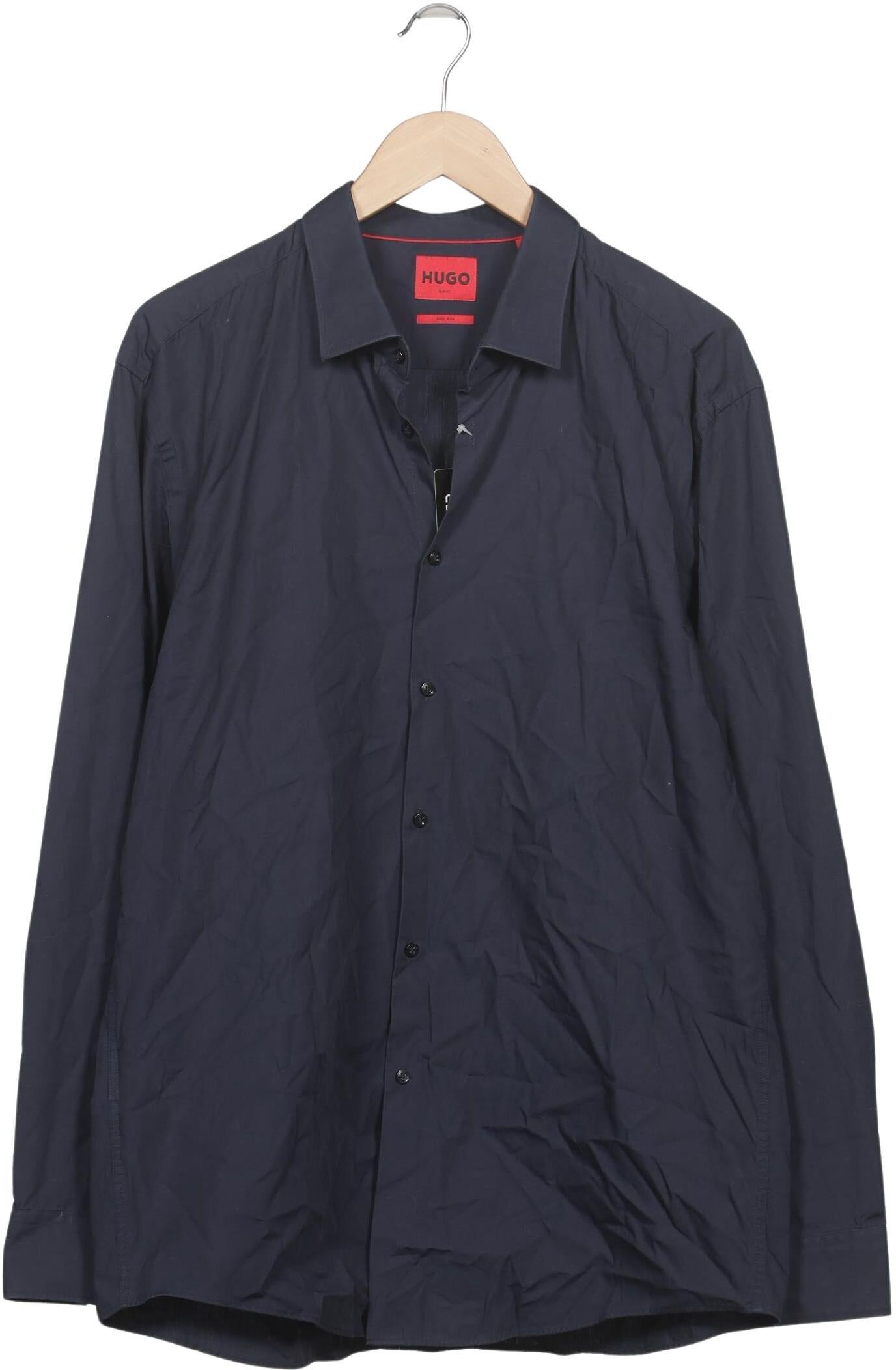 Hugo by Hugo Boss Herren Hemd, Marineblau, Gr. 45, Baumwolle - Second Hand