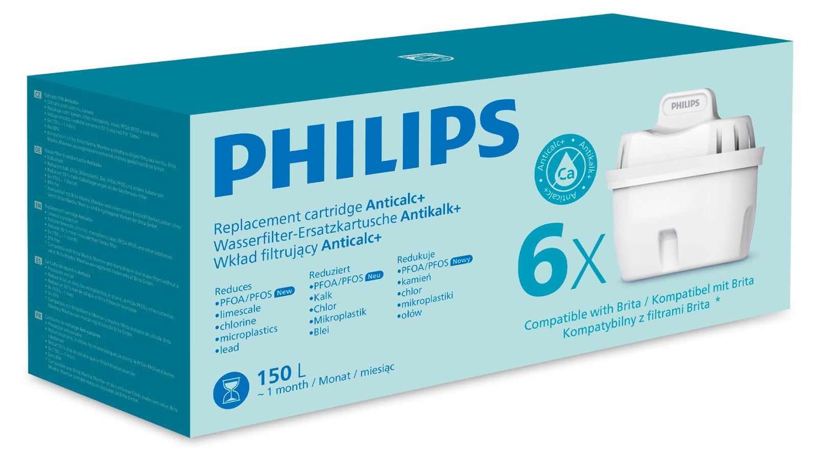 Philips AWP230P6 waterfilter voor waterfilterkan, 6 stuks