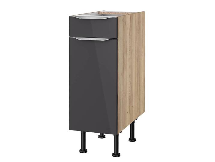 Unterschrank I 30cm Grau/Anthrazit/Wildeiche