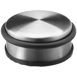 Relaxdays 6x Türstopper Edelstahl Boden Schwarz,Silber