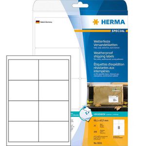 Herma 8331 Versandetiketten wetterfest 99.1x67.7mm, 200 Stück