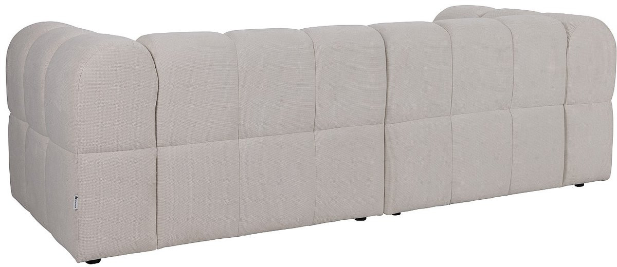 Vente-unique RIMALO Zitbank met 3 zitplaatsen in beige getextureerde stof