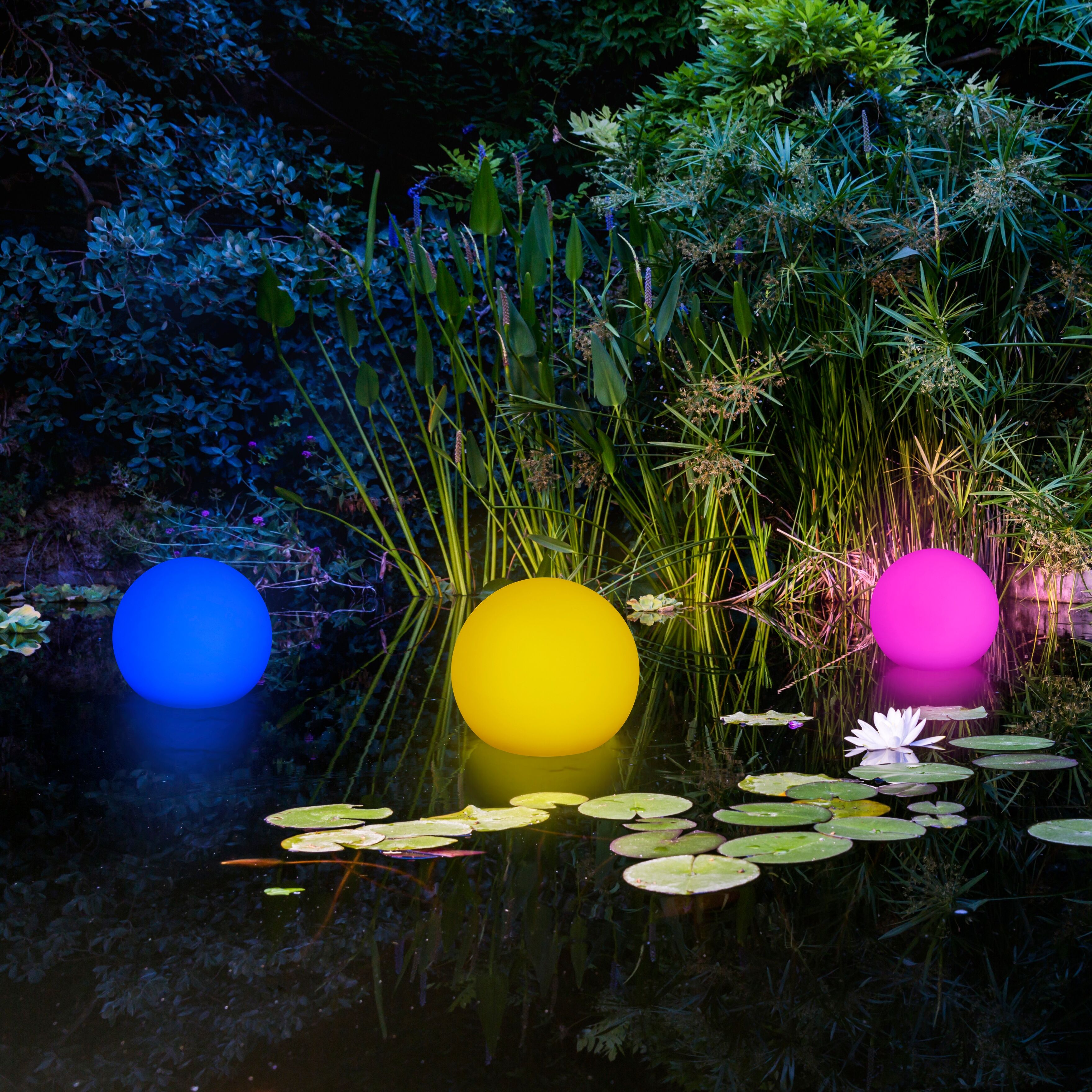 LED Solarleuchte OTTO HOME "Ollira, LED-Solar Kugelleuchte", weiß, H:38cm Ø:40cm, Leuchten, mit Erdspieß