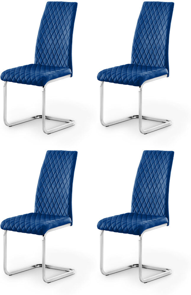 Metro Savana Upholstered Dining Chair Blue 100cm H X 43cm W X 58cm D