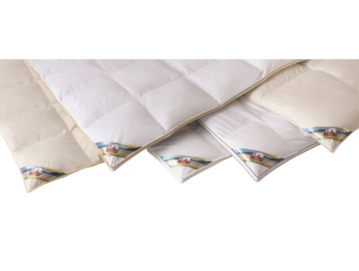 Federbettdecke RIBECO Überraschungspaket, Bettdecken für Sommer oder Winter , weiss (weiß), B:200cm L:220cm, Bezug: 100% Baumwolle. Füllung: 90% Entenfeder, 10% Entendaune. Kopfkissen Füllung: 100% Federn, Bettdecken, Federbettdecke, die Farbe wird die Überraschung sein Bettdecke 135x200cm