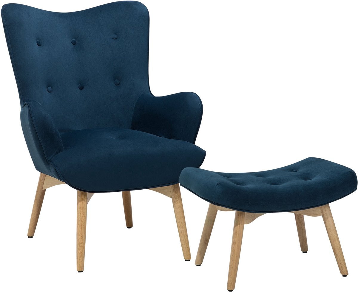 VEJLE Chesterfield fauteuil voor volwassenen - Blauw - Polyester