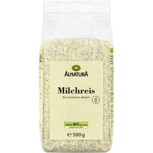 Alnatura Milchreis loser Rundkornreis, BIO, zum Aufkochen, für ca. 8 Portionen, 500g