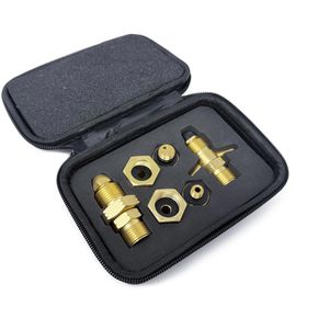 Drehmeister Gasflaschen-Adapter 127965, Europa Plus, Set, 6 Adapter für Europa, aus Messing, mit Etui, 6-teilig