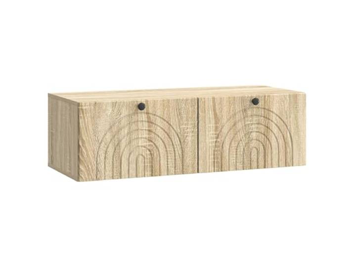 KGHERMDF Wandmontierter TV-Schrank Sonoma-Eiche 98 cm Langlebiger Holzwerkstoff, Doppeltüren, Metallgriffe, Platzsparend für Wohnzimmer