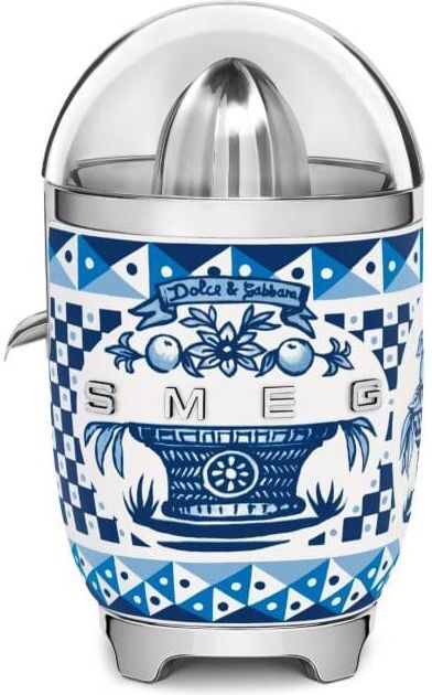 Smeg x Dolce & Gabbana Blu Mediterraneo Citrus Juicer   Designer Electric Juicer with Retro Style, New