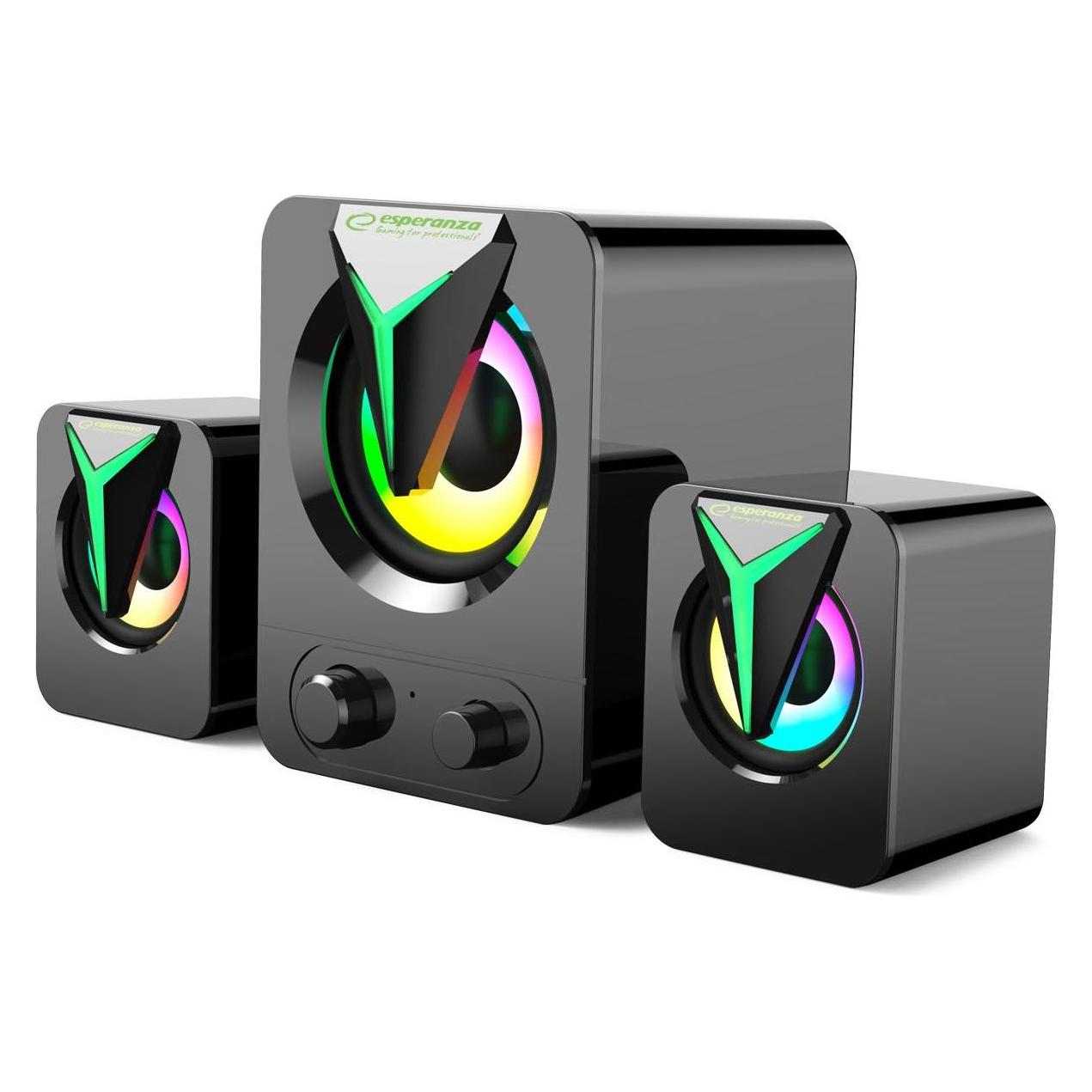 Esperanza EGS107 Esperanza-Lautsprecher 2.1 USB-LED-Regenbogen-Sopran (EGS107)