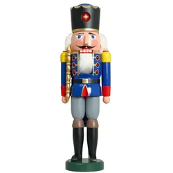 Seiffener Volkskunst Nussknacker König blau Größe 50 cm