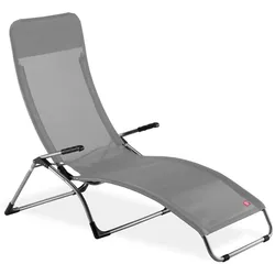 Gartenliege Samba aus Aluminium, modernes Design, wetterfest und leicht, grau, verstellbar für Outdoor