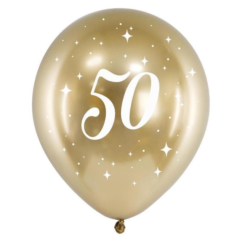 Partydeco Ballon Or - 50 ans (6pcs) (6x) (CHB14-1-50-019-6)