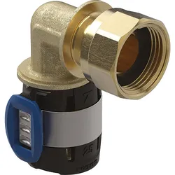 Geberit FlowFit Übergangsbogen 90° mit Überwurfmutter (Ausführung: 25 mm - 1'' ÜWM)