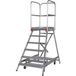 Euroline Mobile Podesttreppe / Podestleiter einseitig begehbar mit Zentralfeststellung...