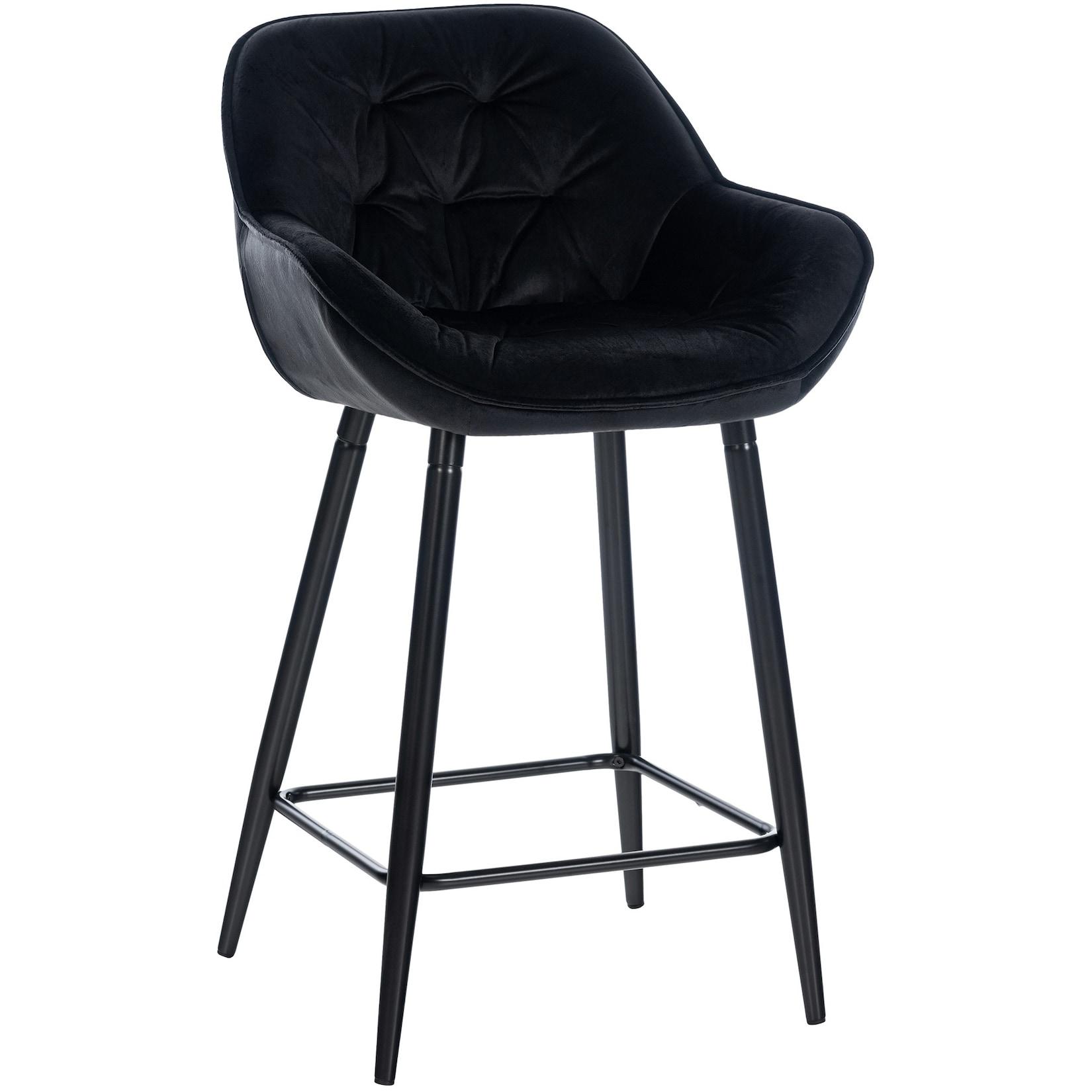 CLP Barhocker Gibson Samt I Gepolsterter Tresenstuhl Mit Fußstütze I Sitzhöhe 76 cm