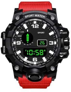 Uplifted Goods Military Grade Multi Functional Sports Watch a red