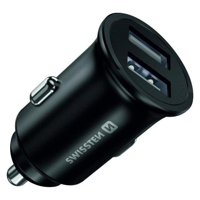 Swissten USB Autoladegerät mit 2x USB 4,8A METAL (20115000)