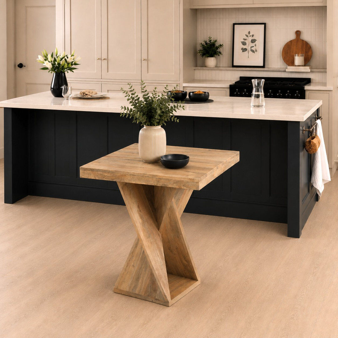Alpen Home Mango Dining Table with Wood Base Oak Wood