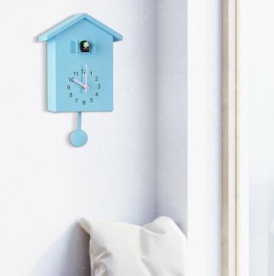 Daily Discovery Cuckoo Wall Clock Decorative Bird Wall Clock Modern Home Decor blue