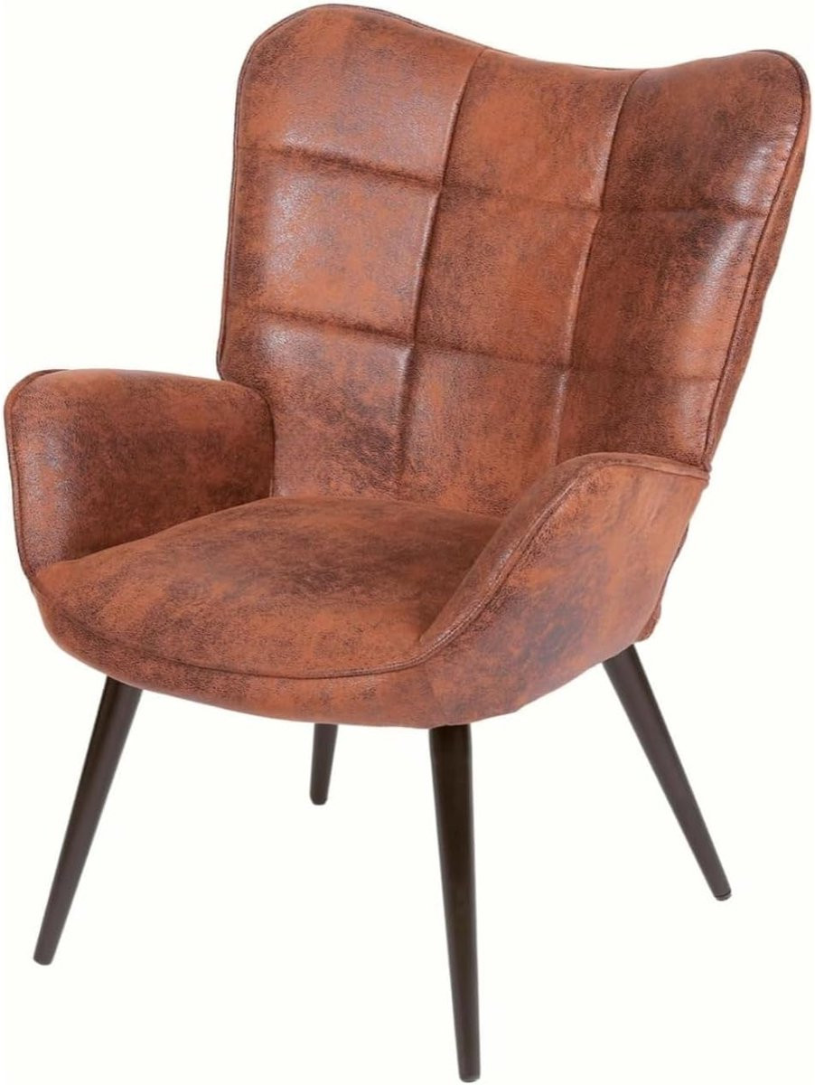 HOERFURIY Moderne Eetkamerstoel - Scandinavisch Design - Luxe Gestoffeerd - Massief Eikenhouten Poten - Bruin