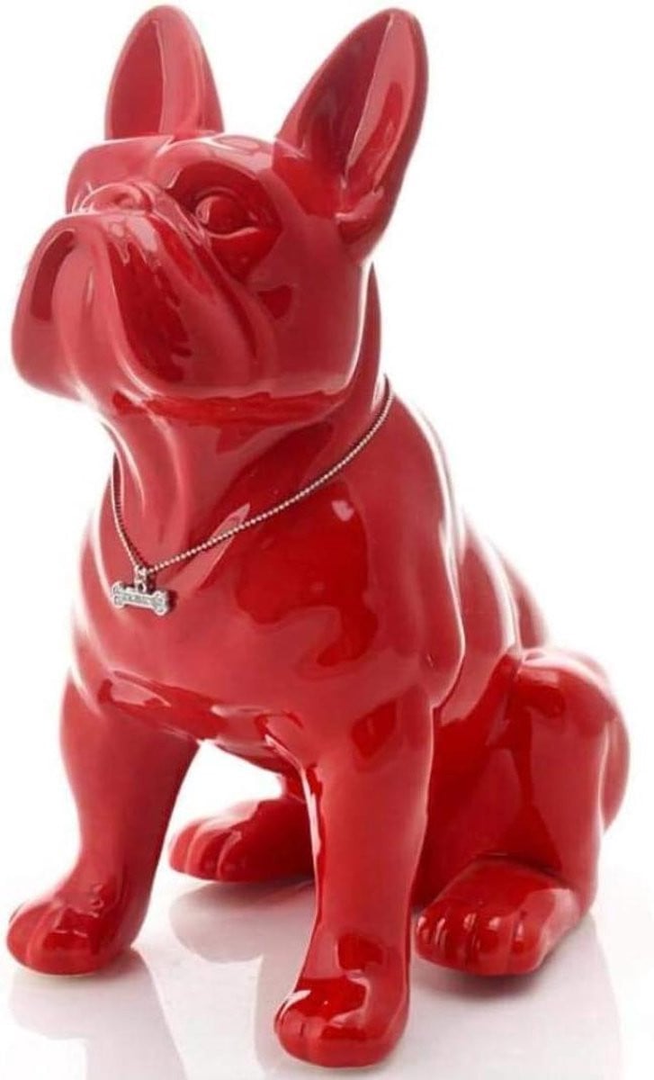 Rood keramiek en glazuur hond standbeeld groot formaat voor huis decoratie