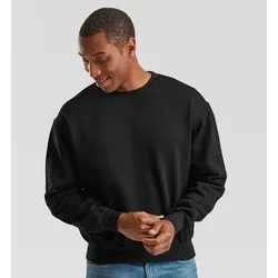 Supercotton™ Sweat | Sweatshirt Unisex – Robustes Rundhals-Sweatshirt mit Rippbündchen, weich angeraut, langlebig, klassisch geschnitten, schwarz, S
