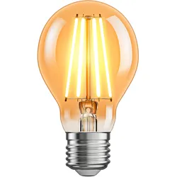 ledscom.de E27 LED Leuchtmittel, A60, extra warmweiß (2400 K), 7 W, 778lm, 3-Stufen-Dimmer, goldfarben