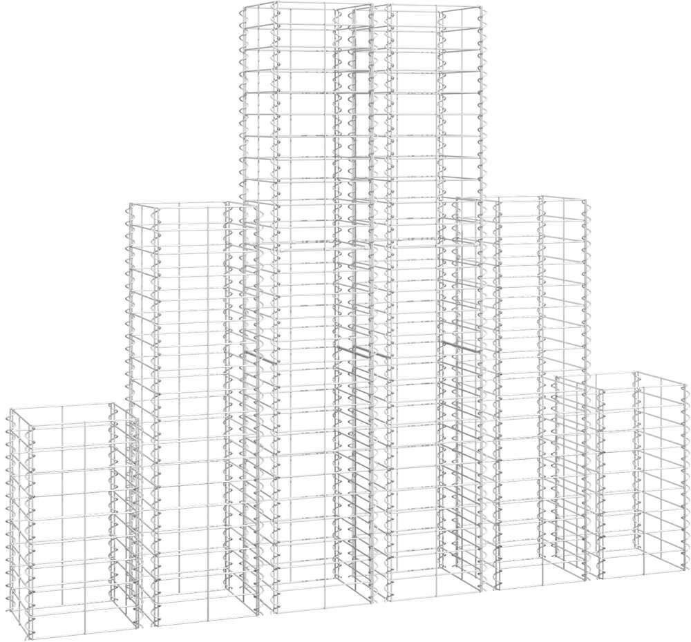 vidaXL 6 gabions en fil galvanisé