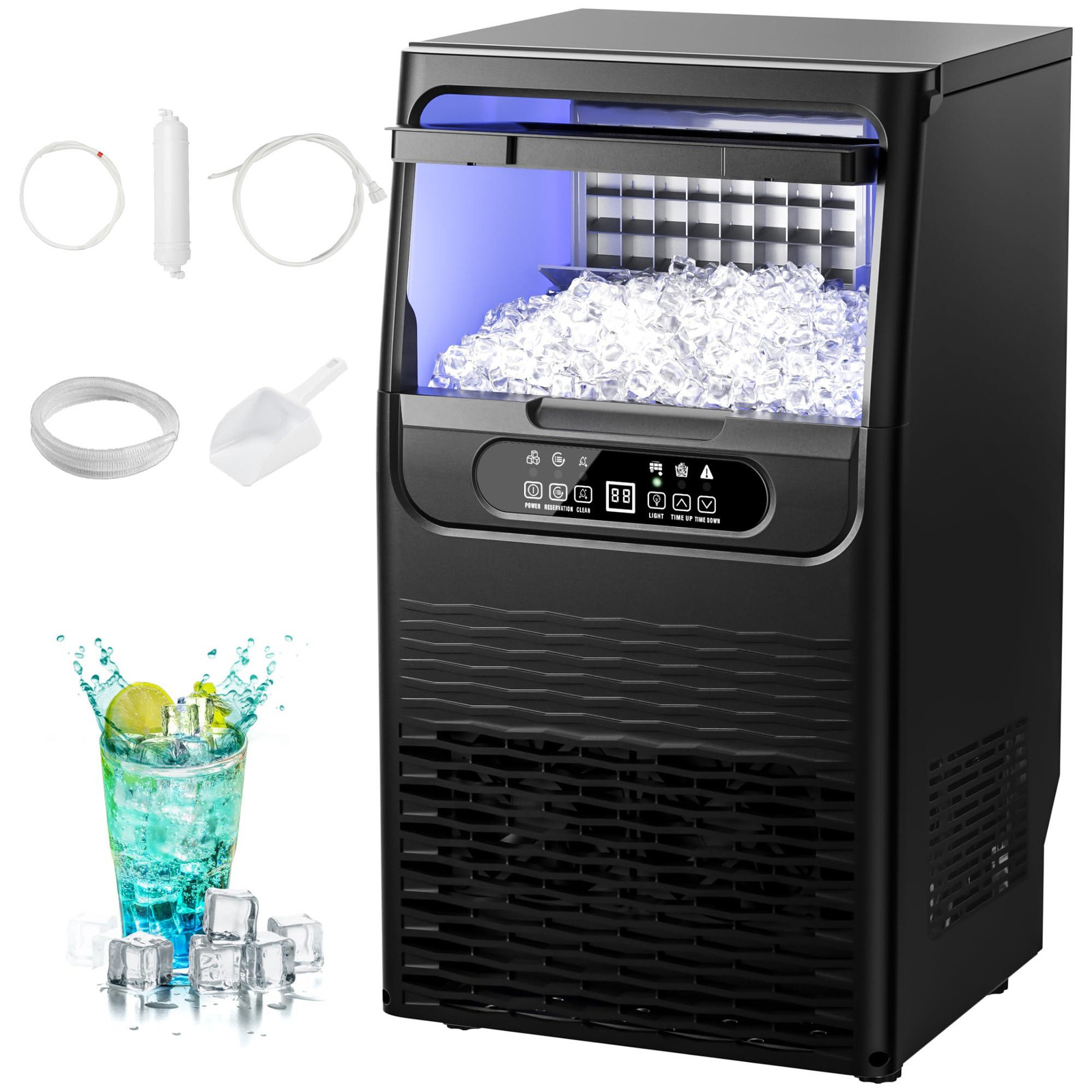 EUHOMY Gastro CIM011 Inbouw Ijsmachine voor 36 ijsblokjes