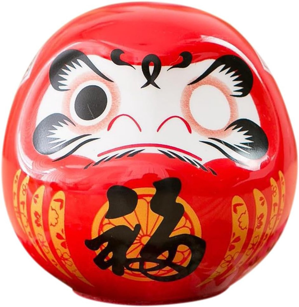 Silvester Japanse keramische pop - Geluksbeeldje - Miniatuur porseleinen decoratie voor volwassenen